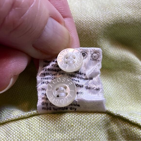 Lacoste Vintage Light Green Long Sleeve Button Down Shirt Size 42 - Picture 5 of 14